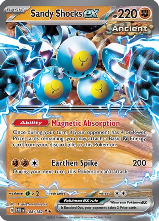 POKEMON TCG - Sandy Shocks ex 108/182 SV04 Paradox Rift - Double Rare