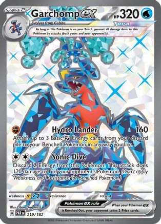 POKEMON TCG - Garchomp ex 219/182 SV04 Paradox Rift - Ultra Rare