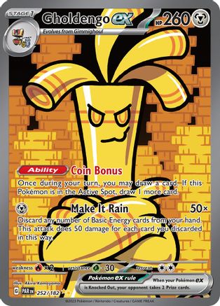POKEMON TCG - Gholdengo ex 252/182 SV04 Paradox Rift - Special Illustration Rare
