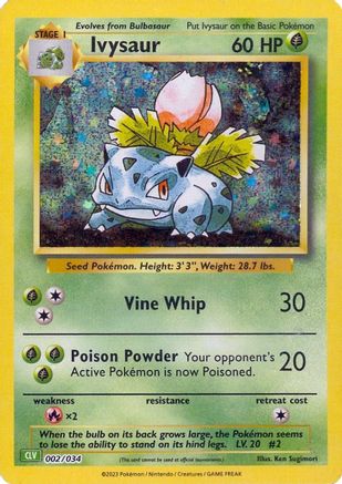 POKEMON TCG - Ivysaur 002/034 Trading Card Game Classic - Classic Collection