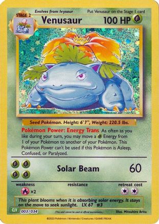 POKEMON TCG - Venusaur 003/034 Trading Card Game Classic - Classic Collection