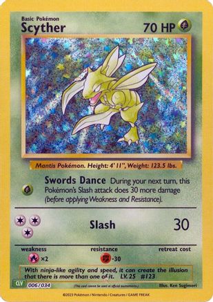 POKEMON TCG - Scyther 006/034 Trading Card Game Classic - Classic Collection