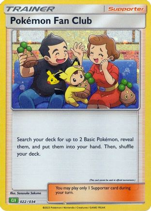 POKEMON TCG - Pokemon Fan Club (CLV) 022/034 Trading Card Game Classic - Classic Collection