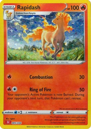 POKEMON TCG - Rapidash 005/034 Trading Card Game Classic - Classic Collection