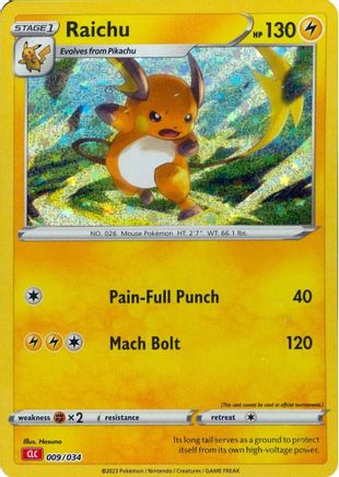 POKEMON TCG - Raichu 009/034 Trading Card Game Classic - Classic Collection