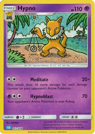 POKEMON TCG - Hypno 012/034 Trading Card Game Classic - Classic Collection