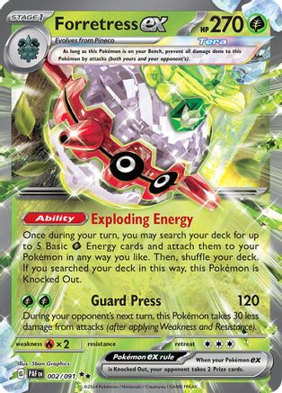 POKEMON TCG - Forretress ex 002/091 SV Paldean Fates - Double Rare