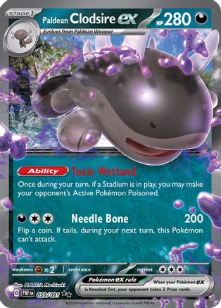 POKEMON TCG - Paldean Clodsire ex 059/091 SV Paldean Fates - Double Rare
