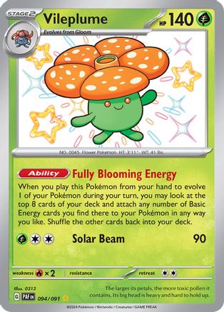 POKEMON TCG - Vileplume 094/091 SV Paldean Fates - Shiny Rare