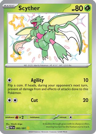 POKEMON TCG - Scyther 095/091 SV Paldean Fates - Shiny Rare