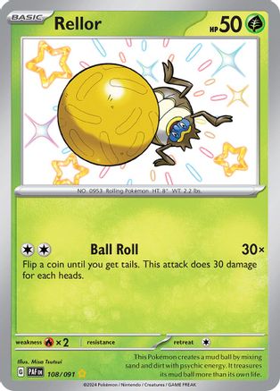 POKEMON TCG - Rellor 108/091 SV Paldean Fates - Shiny Rare