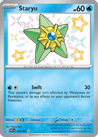 POKEMON TCG - Staryu 118/091 SV Paldean Fates - Shiny Rare