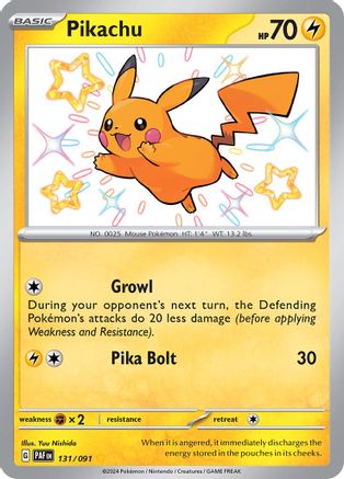 POKEMON TCG - Pikachu 131/091 SV Paldean Fates - Shiny Rare