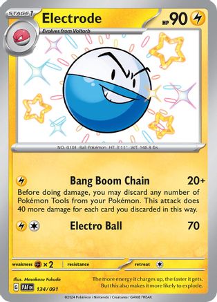 POKEMON TCG - Electrode 134/091 SV Paldean Fates - Shiny Rare