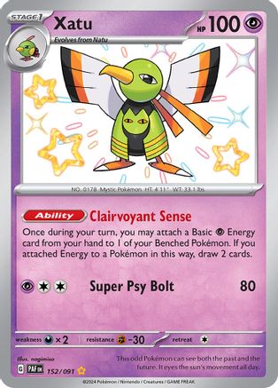 POKEMON TCG - Xatu 152/091 SV Paldean Fates - Shiny Rare
