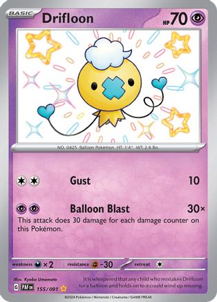 POKEMON TCG - Drifloon 155/091 SV Paldean Fates - Shiny Rare