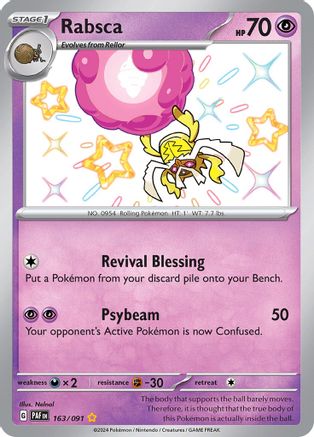 POKEMON TCG - Rabsca 163/091 SV Paldean Fates - Shiny Rare