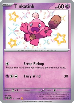 POKEMON TCG - Tinkatink 165/091 SV Paldean Fates - Shiny Rare