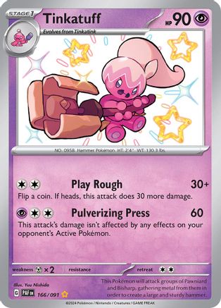 POKEMON TCG - Tinkatuff 166/091 SV Paldean Fates - Shiny Rare