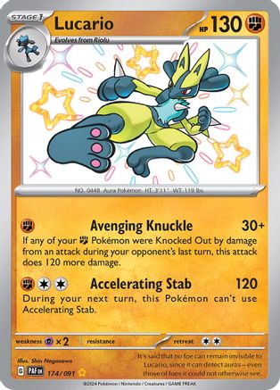 POKEMON TCG - Lucario 174/091 SV Paldean Fates - Shiny Rare