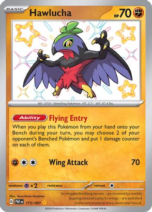 POKEMON TCG - Hawlucha 175/091 SV Paldean Fates - Shiny Rare