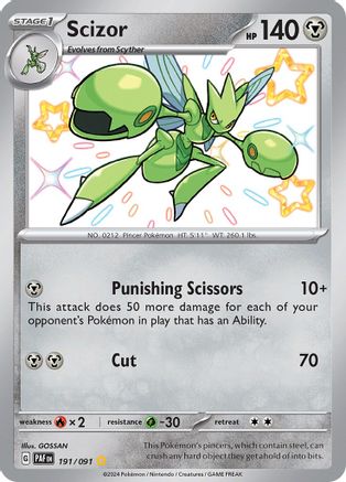 POKEMON TCG - Scizor 191/091 SV Paldean Fates - Shiny Rare