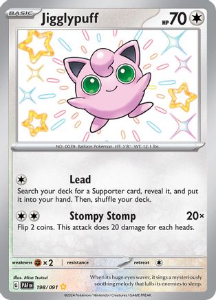 POKEMON TCG - Jigglypuff 198/091 SV Paldean Fates - Shiny Rare