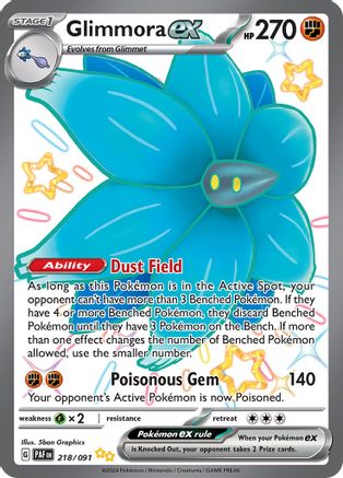 POKEMON TCG - Glimmora ex 218/091 SV Paldean Fates - Shiny Ultra Rare