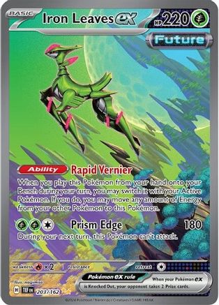 POKEMON TCG - Iron Leaves ex 203/162 SV05 Temporal Forces - Special Illustration Rare