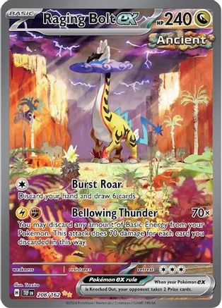 POKEMON TCG - Raging Bolt ex 208/162 SV05 Temporal Forces - Special Illustration Rare