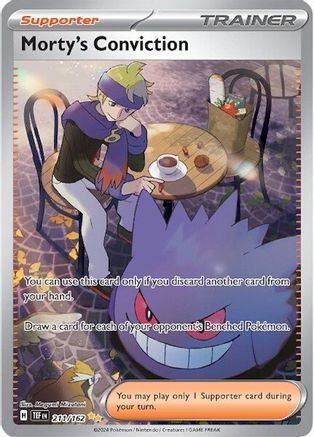 POKEMON TCG - Morty's Conviction 211/162 SV05 Temporal Forces - Special Illustration Rare