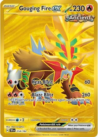 POKEMON TCG - Gouging Fire ex 214/162 SV05 Temporal Forces - Hyper Rare
