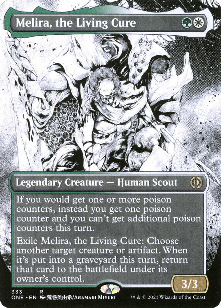 MAGIC: THE GATHERING - Melira, the Living Cure (Borderless) (ONE-333) - Phyrexia: All Will Be One: (Showcase) (Borderless)