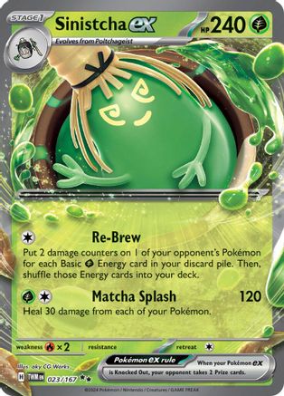 POKEMON TCG - Sinistcha ex 023/167 SV06 Twilight Masquerade - Double Rare