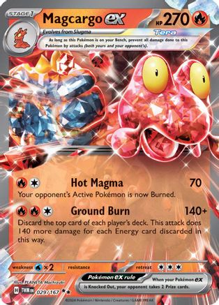 POKEMON TCG - Magcargo ex 029/167 SV06 Twilight Masquerade - Double Rare