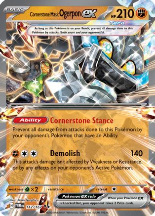 POKEMON TCG - Cornerstone Mask Ogerpon ex 112/167 SV06 Twilight Masquerade - Double Rare