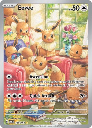 POKEMON TCG - Eevee 188/167 SV06 Twilight Masquerade - Illustration Rare