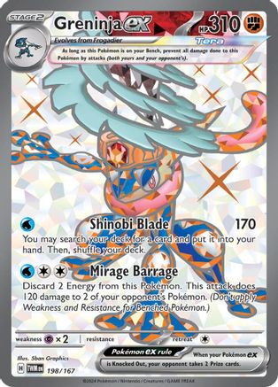 POKEMON TCG - Greninja ex 198/167 SV06 Twilight Masquerade - Ultra Rare