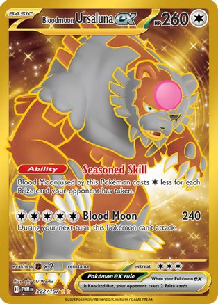 POKEMON TCG - Bloodmoon Ursaluna ex 222/167 SV06 Twilight Masquerade - Hyper Rare