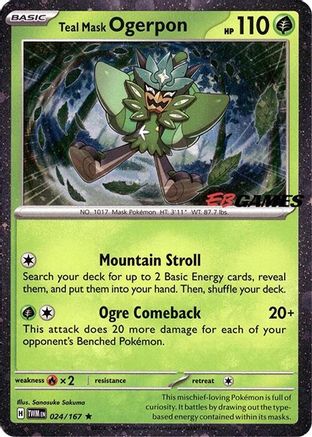 POKEMON TCG - Teal Mask Ogerpon (Cosmos Holo) (EB Games Exclusive) 024 Miscellaneous Cards & Products - Rare