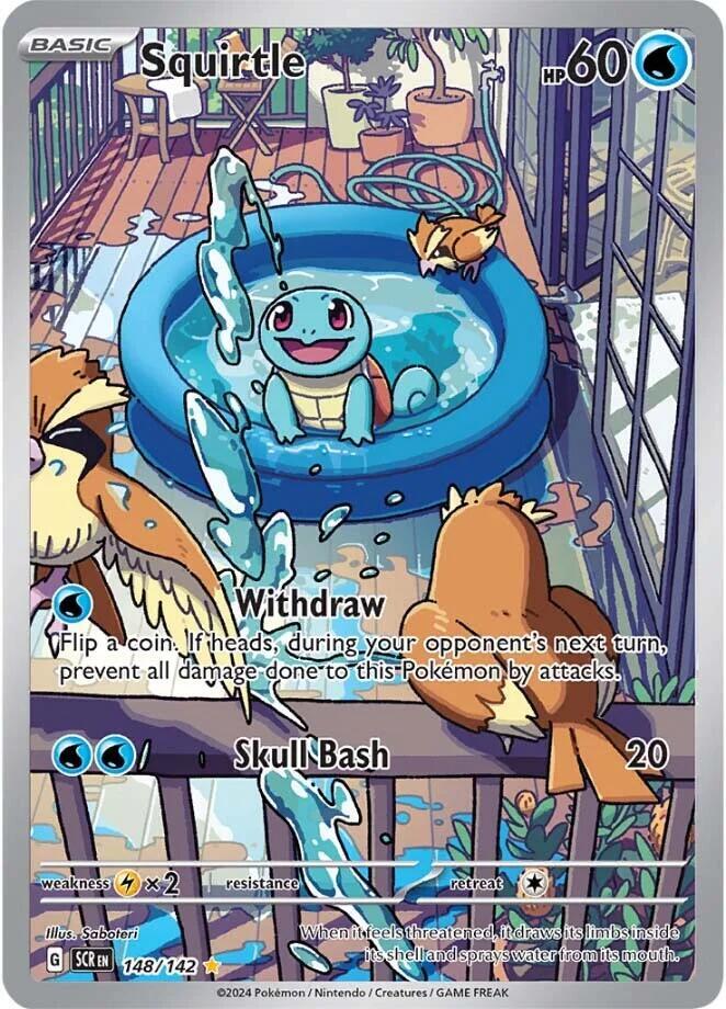 POKEMON TCG - SQUIRTLE 148/142 STELLAR CROWN ILLUSTRATION RARE