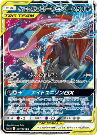 POKEMON TCG JAPANESE - Greninja & Zoroark GX 072/173/173 SM12a TAG TEAM GX Tag All Stars - Double Rare