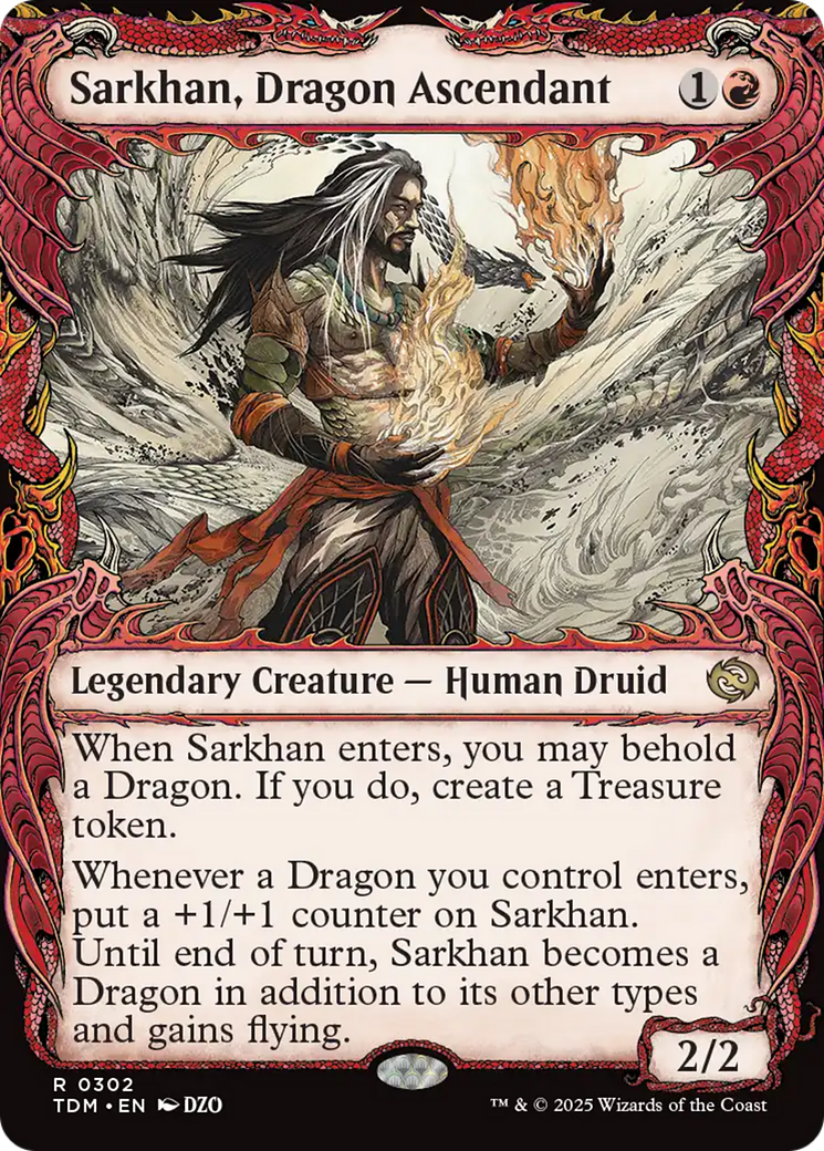 MAGIC: THE GATHERING - Sarkhan, Dragon Ascendant (0302) (Showcase) (TDM-302) - Tarkir: Dragonstorm: (Showcase) Foil