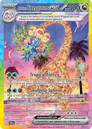 POKEMON TCG - Alolan Exeggutor ex 242/191 SV08 Surging Sparks - Special Illustration Rare