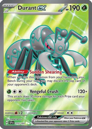 POKEMON TCG - Durant ex 215/191 SV08 Surging Sparks - Ultra Rare