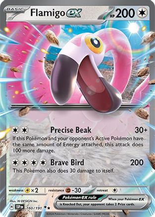 POKEMON TCG - Flamigo ex 160/191 SV08 Surging Sparks - Double Rare