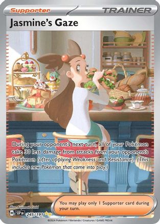 POKEMON TCG - Jasmine's Gaze 245/191 SV08 Surging Sparks - Special Illustration Rare
