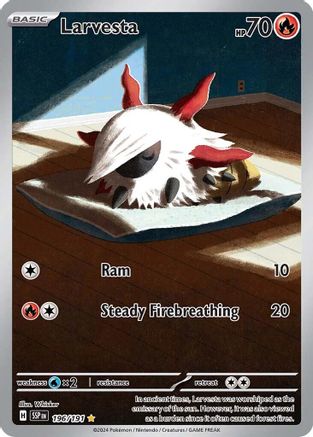 POKEMON TCG - Larvesta 196/191 SV08 Surging Sparks - Illustration Rare