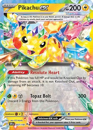 POKEMON TCG - Pikachu ex 057/191 SV08 Surging Sparks - Double Rare