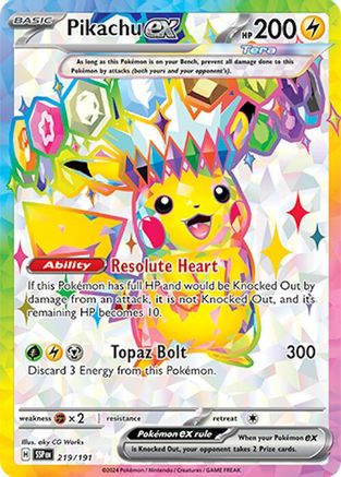 POKEMON TCG - Pikachu ex 219/191 SV08 Surging Sparks - Ultra Rare